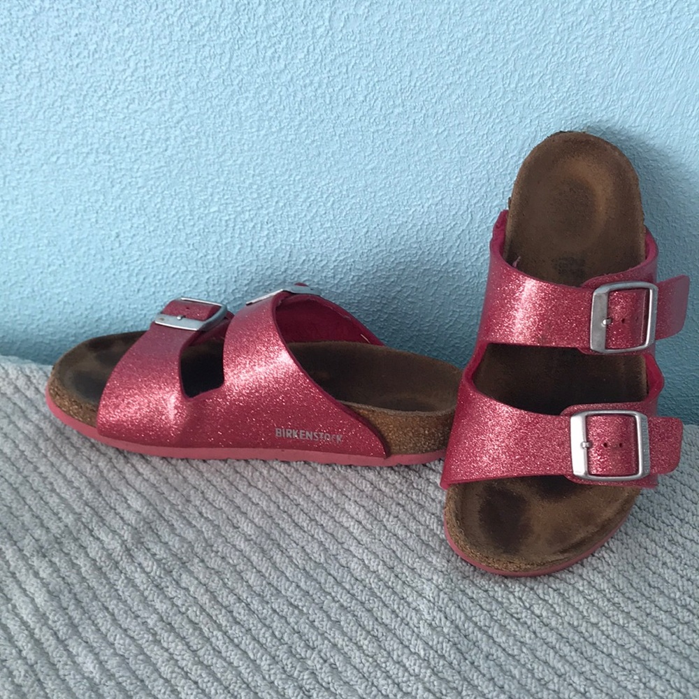 Girls size 29 sparkle pink Birkenstock used